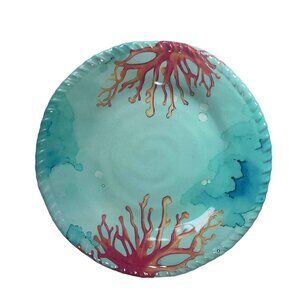 Coral Ocean Theme Melamine Dessert Plates Set of 4